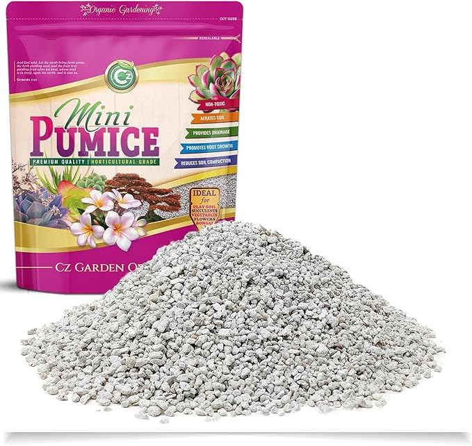 Pumice Stone Grow Media - Made in USA for Bonsai • Succulents • Cactus • Orchids - Horticultural Soil Amendment Additive Conditioner for Indoor and Outdoor Plants and Flower Gardens. OMRI Listed