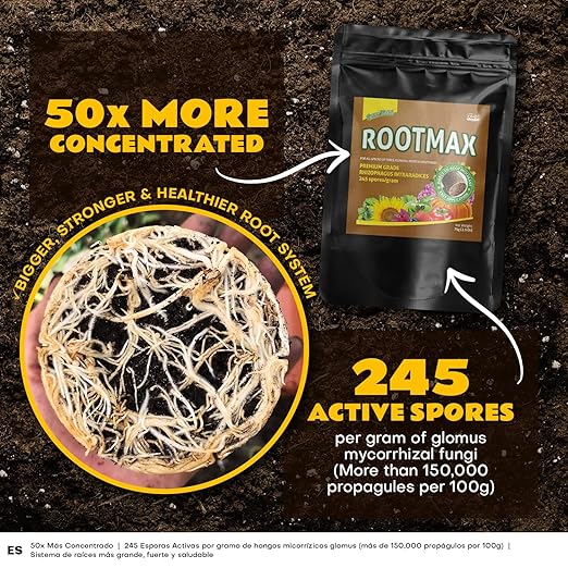 RootMax - Mycorrhizal Fungi Rooting Powder (75 g/2.64 oz) | 50X More Potent Than Rooting Hormone for Cuttings | Enhanced Formula for Bigger Roots | Treats Upto 15 Plants