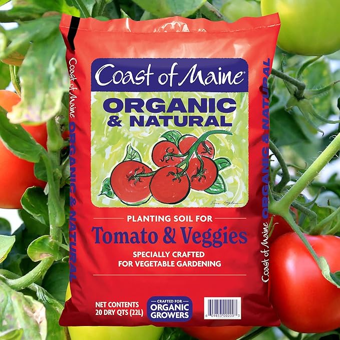 Coast of Maine Tomatoes and Veggies, 20qt (Pack of 6) Organic and Natural Planting Soil, Crafted for Vegetable Gardens and Organic Growers