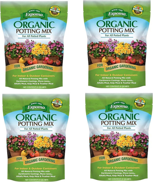 Espoma AP8 8-Quart Organic Potting Mix (4 Pack)