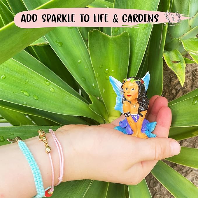 WILD PIXY Indoor Fairy Figurine – Miniature Fairy for Gardens, Ornaments, or Cake Toppers, Fairy Garden Decor and Accessories, Premium Resin, Designer Gift Box with Poem Card