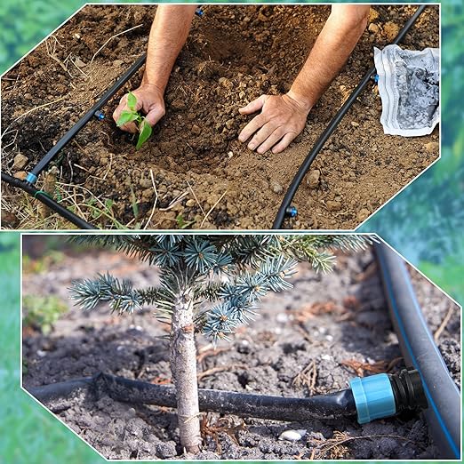 Frienda Drip Tape Connector Fittings, Locks 1/4" Barb for 5/8" Drip Irrigation Fitting Kit Irrigation Tubing Connectors Tools Coupling Barbed Locking Fitting(100 Pcs)