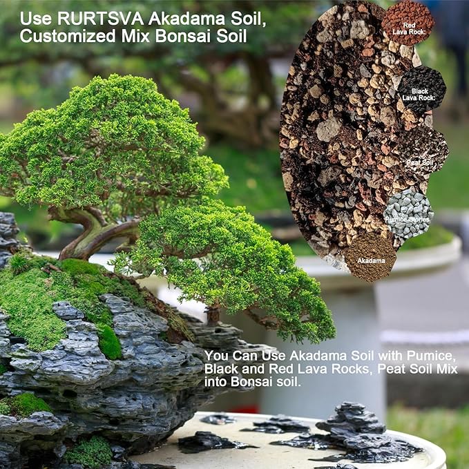 Akadama Bonsai Soil 2lbs Horticultural Potting Soil Amendment Cacti Succulent Plant Soil, Prevent Over Water, Provides Optimal Water Retention, Fast Drainage