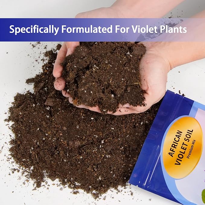African Violet Potting Soil Mix 4qt, Pre-Mixed Acid Soil Ideal for African Violets to Ensure Optimal Nutrient Uptake and Vibrant Blooms