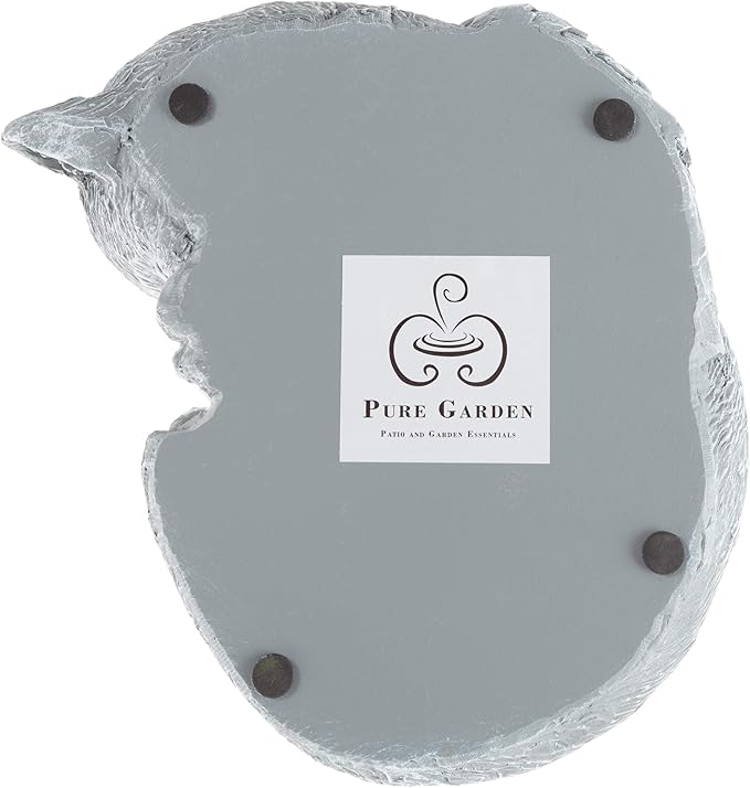 Pure Garden Cat Memorial Stone - Peaceful Sleeping Kitten Angel Statue for Garden, Remembrance, Grave Marker, and Loss - Pet Sympathy Gift (Gray)