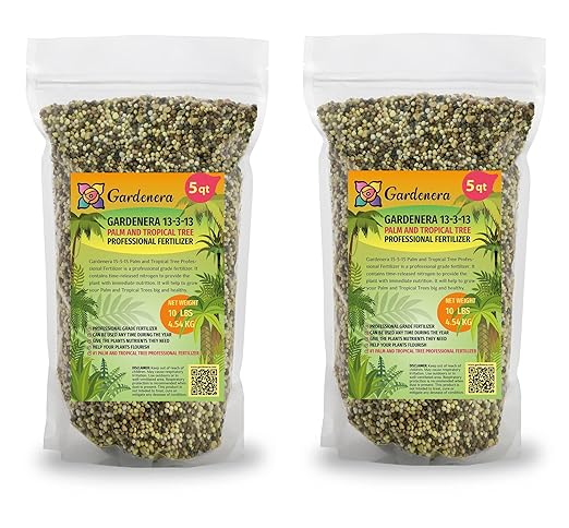 Premium 13-3-13 All-Season Fast Acting Landscape and Ornamental Fertilizer by Gardenera - Promotes Biomass Growth and Vibrant Leaf Color - 10 Quart