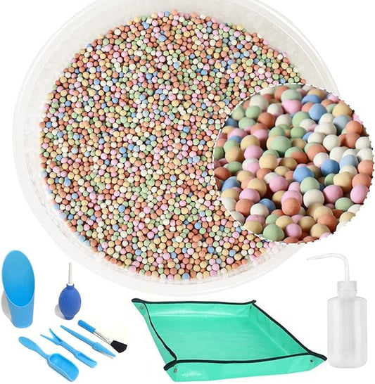 4.4lb LECA Clay Pebbles 4-5MM- Multicolor Clay Balls for Plants,Leca Balls for Plants,Horticultural Grade for Soil Hydroponics Aquaponics