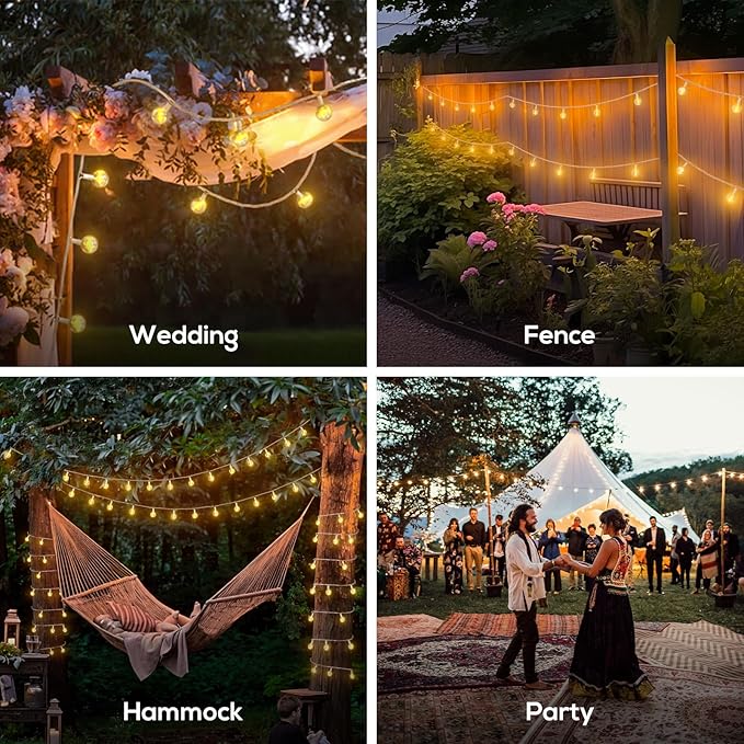 Solar String Lights Outdoor, 56FT 100LED Solar Lights with Remote, IP65 Waterproof, Solar Crystal Globe Patio Lights, 8 Light Modes, Timing, Christmas Decorations for Garden Yard