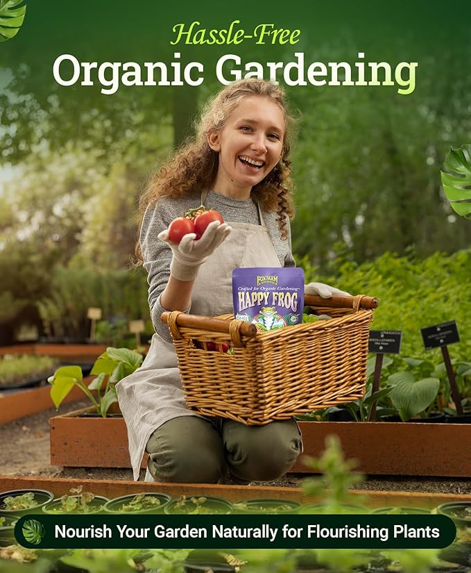 FoxFarm Happy Frog Acid Loving Plant Fertilizer, Slow-Release Fertilizer for Rhododendrons, Azaleas, Hydrangeas, Blueberries, Strawberries & More NPK 4-5-3 (4 lb)