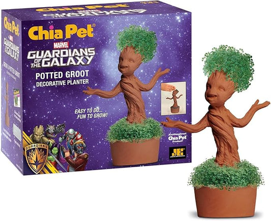 Chia Potted Groot Decorative Pottery Planter, Easy to Do and Fun to Grow, Novelty Gift, Guardians