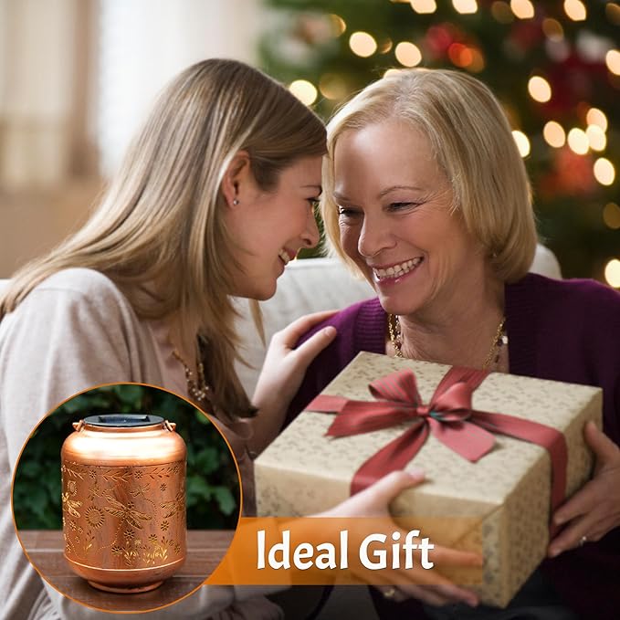 Solar Lanterns Outdoor, Waterproof Hanging Solar Lantern Garden Decor, Solar Lights for Backyard Porch Patio Table Yard Balcony Lawn Pathway, Dragonfly Gifts for Women Grandma Mom