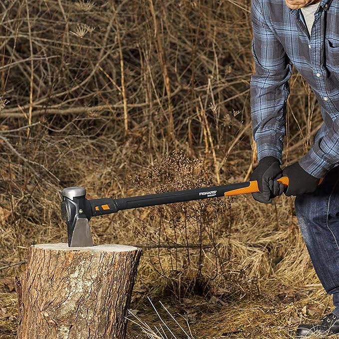 Fiskars Pro IsoCore Splitting Maul and Stainless Steel Axe, with Shock Reduction, 6 lb, 36 in