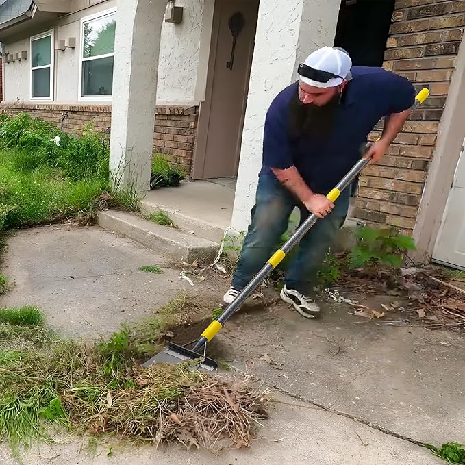 Garden Cleaning Shovel, Multifunctional Flat Shovel with 78 Inch Adjustable Length Ergonomic Handle, Gardening Scraper Shovel for Weeding,Scraping,Ice Remove…