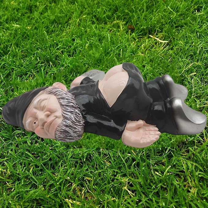 MINICAR 9.5'' Gnomes Statues Outdoor Decor, Large Naughty Sculptures Yard Decorations Patio Lawn Ornament, Funny Christmas Garden Gifts