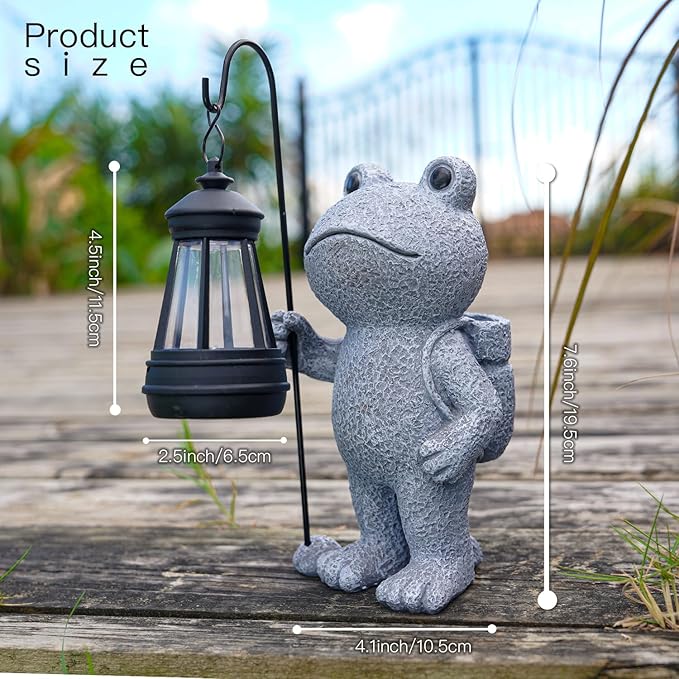 Garden Statue Outdoor Decor, Patio Garden Sculptures & Statues, Resin Outdoor Decor Gift for Women Mom Grandma (Frog)