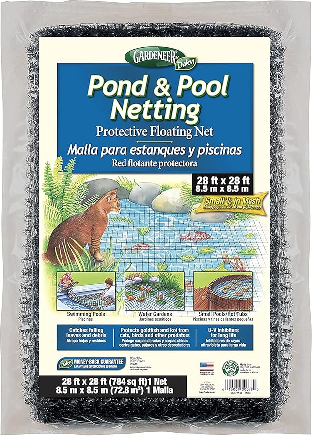 Dalen Pond & Pool Netting – Outdoor Water Garden Cover – Protective Mesh for Fish & Aqua Life - 3/8" Mesh - (28' x 28')