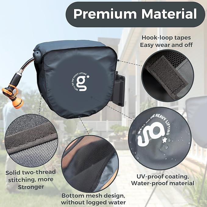 Giraffe Tools AW30/ AW25 Retractable Garden Hose Reel Cover UV Resistant, Waterproof and Anti-Fading Cover for Water Hose Reel