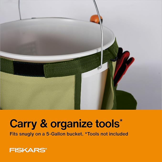 Fiskars Garden Tool Bucket Caddy 5 Gal, (Bucket and Tools Not Included)