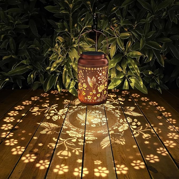 Solar Lanterns Outdoor Waterproof Hummingbird Garden Decor Mothers Day Gifts for Women Mom Grandma Hanging Solar Lights Metal Solar Decoration Outside for Yard, Backyard, Patio Deals