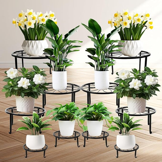 ESRICH 10Pack Plant Stand, Metal Plant Stands for Outdoor Indoor Plants, Heavy Duty Plant Stands for Multiple Plant, Anti-Rust Iron Plant Pot Shelffor Planter, Potted Plant Holder for Garden Home
