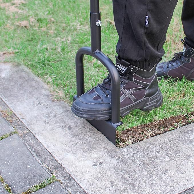 Height Adjustable Garden Edger Tool, Hand Steel Edger, Half Moon Lawn Edger, Saw-Tooth with Very Sharp Blade Manual Edger