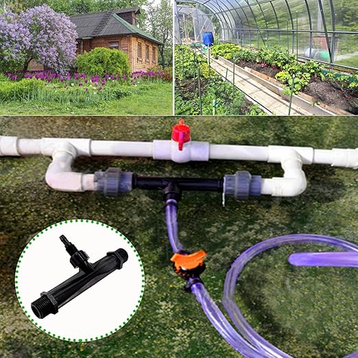 Irrigation Venturi Fertilizer Injector，G1/2inch Garden Irrigation Tube Fertilizer Mixer Injector for Garden Irrigation, Agricultural Injection Irrigation System