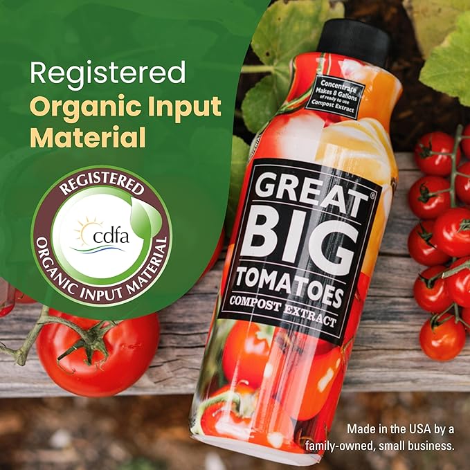 Great Big Tomatoes – Soil and Tomato Fertilizer Booster to Grow The Tastiest Tomatoes and Veggies; 32 Ounce Concentrate (Makes 8 Gallons)