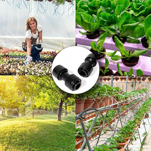 30 Pack Quick Connect 1/4" Drip Irrigation Coupling Connectors, Universal Straights Fitting for 1/4 Inch Irrigation Tubing, Leak Free Fittings for Sprinkler or Drip Irrigation System