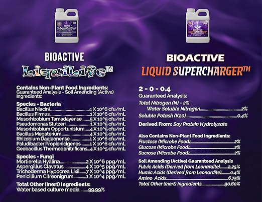 Liquid Biology Bundle Concentrate - Indoor/Outdoor, Plant Growth Stimulator, Soil Conditioner, Fertilizer, Fulvic/Humic Acids