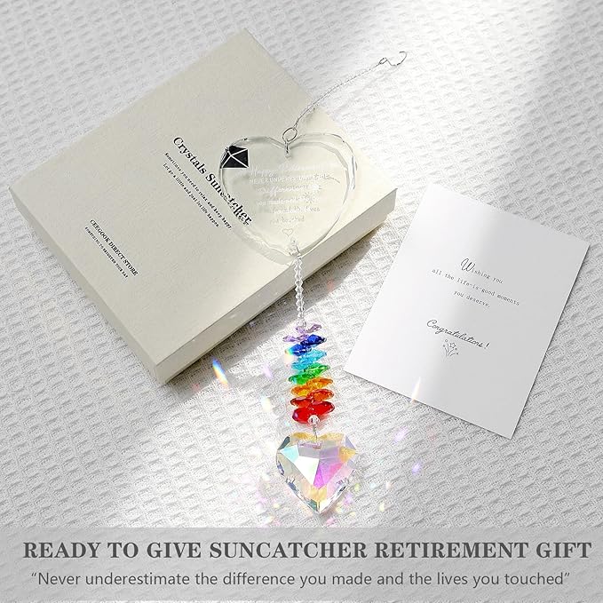 Retirement Gifts for Women, Crystal Suncatcher Gift for Retirement, Happy Retirement Decoration, Gifts for Retired Friend Coworker Nurse Teacher