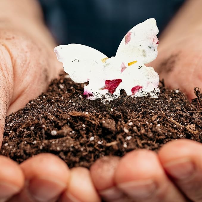 50 pcs Large Pink Butterflies – Plantable Seed Paper for Weddings, Gifts, and Life Events (#17s)