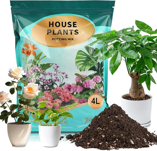 Potting Soil Mix for Indoor Plants 10qt, Organic Houseplant Soil Well Draining Dirt Ready to Use, Fit for House Plant Like Pothos, Philodendron, Monstera, African Violet