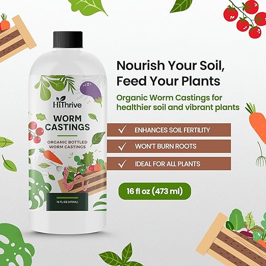 16oz Worm Castings for Plants - Makes 32 Gallons of Earthworm Castings Compost Tea, Liquid Worm Casting – Nutrient-Rich Organic Compost Worms for Healthier Soil & Vibrant Plant Growth