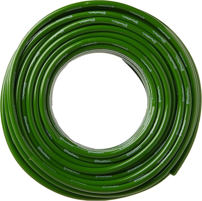 100' Flora Tube | 1/4" OD By 3/16" ID Vinyl Drip Irrigation Tubing | Green