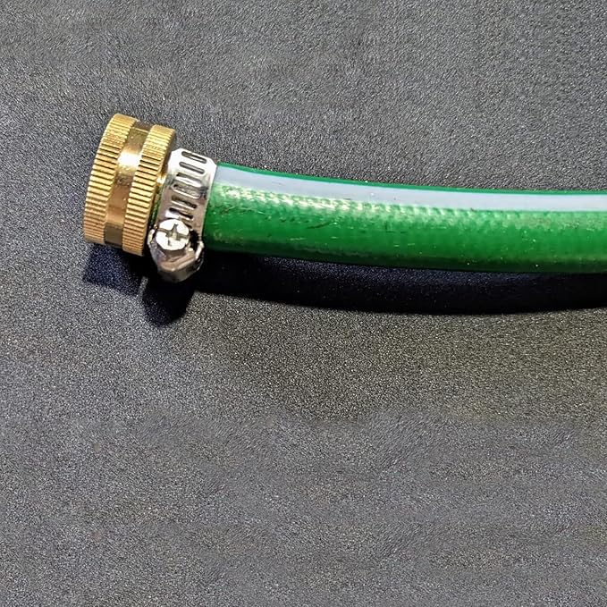 1/4" Barb x 3/4" Female GHT Thread Solid Brass Water Hose End Repair Connector, Includes Stainless Steel Clamps and gaskets（Pack of 2）