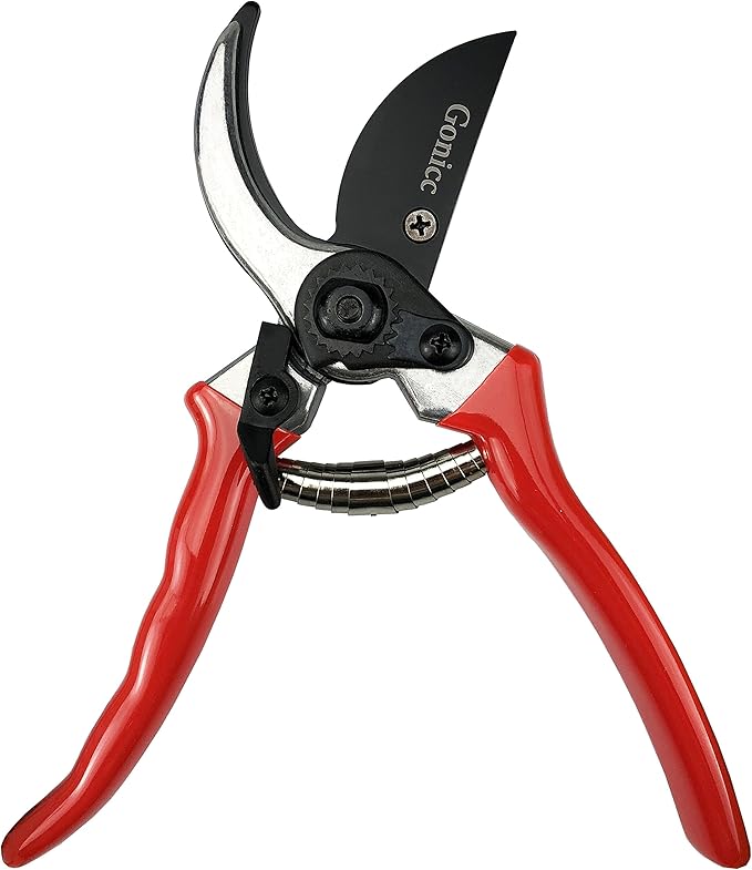 gonicc 8" Professional Sharp Bypass Pruning Shears (GPPS-1002), Tree Trimmers Secateurs,Hand Pruner, Garden Shears,Clippers For The Garden, Bonsai Scissors, Loppers