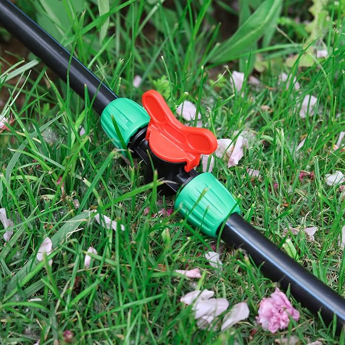 5 Pcs Drip Irrigation Switch Valve for (1/2" ID x0.6-0.63" OD) 16mm Barbed Locking Fitting Gate Valves(Switch Valve)