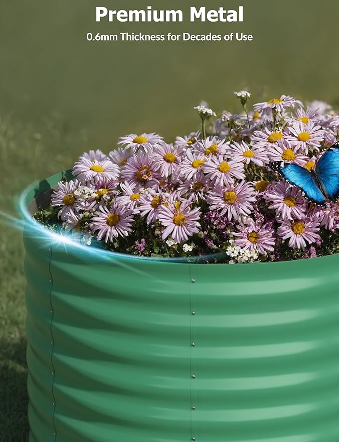 4x2x2 ft Raised Garden Bed,Galvanized Raised Planter Boxes Outdoor with Easy Assembly, Large Garden Bed for Vegetables, Fruits, Flower,Raised Garden Bed,Green