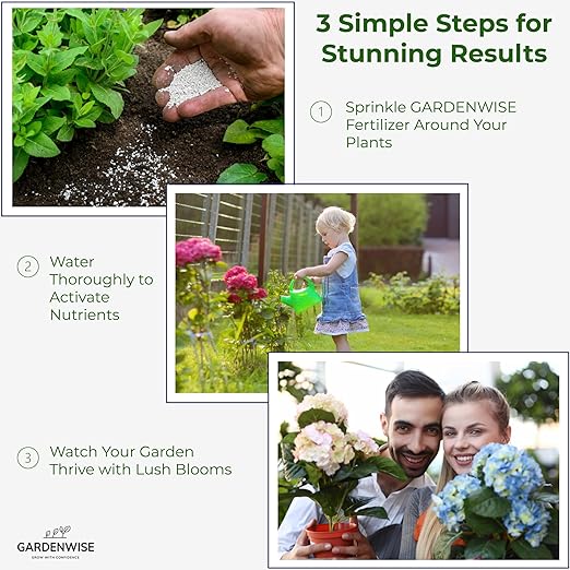 Slow Release Hydrangea Fertilizer with Iron & Sulfur – Indoor & Outdoor Soil Acidifier for Miracle Growth (1/2 qt)