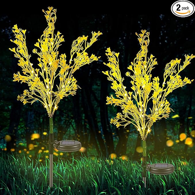 Neporal Solar Garden Lights Outdoor Decorative, Solar Flowers Lights Dusk to Dawn, Solar Garden Stake Lights Waterproof IP65, Solar Powered Flower Lights - Gardening Gifts for Women
