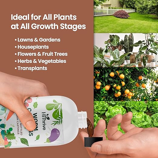 32oz Worm Castings for Plants - Makes 64 Gallons of Earthworm Castings Compost Tea, Liquid Worm Casting – Nutrient-Rich Organic Compost Worms for Healthier Soil & Vibrant Plant Growth