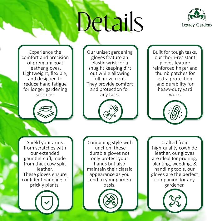 Thorn Resistant Leather Gardening Gloves for Men & Women – Long Gauntlet Rose Pruning Gloves with Forearm Protection for Pruning and Yard Work (2XL, Brown)