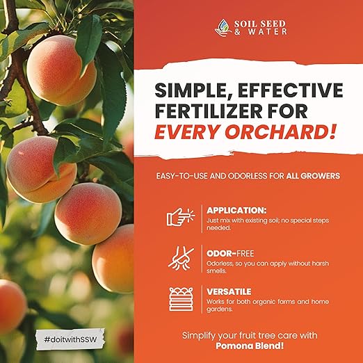 Soil Seed & Water Pomona Blend Concentrated Organic Soil Amendment Fertilizer for Pome & Stone Fruit Trees
