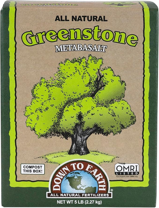 Down to Earth All Natural Greenstone Metabasalt, 5 lb Mineral Elements Iron, Calcium, Magnesium for Organic Garden Soil