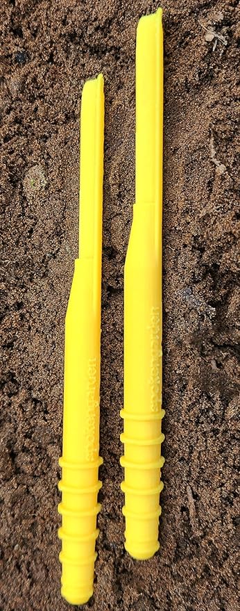 Dibby Seed Sowing Garden Tool Dibber Planter Transplanter – Sow Seeds at The Right Depth – Easily Transplant Delicate Seedlings (Dibby XL) Yellow (2 Pack)