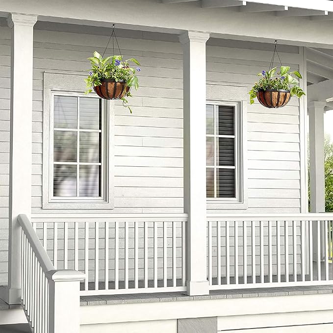 Arcadia Garden Products 1524 Round Hanging Planter Basket with Coco Liner 14"