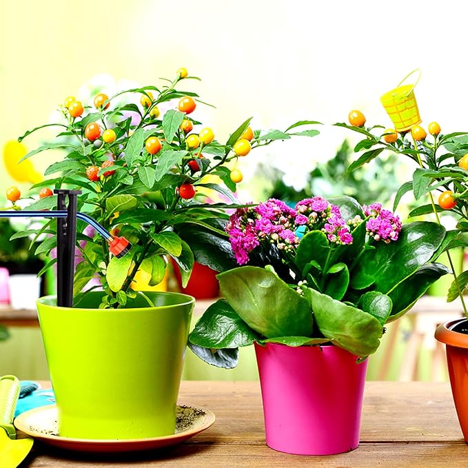 100 Pieces Irrigation Drip Support Stakes for 1/4 Inch Pipe Universal Drip Tubing Hold Stakes Plastic Drip Hose Stakes for Irrigation, Greenhouse, Garden, Christmas Light Yard Stakes