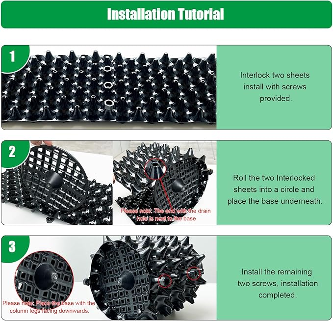 1 Gallon Air Pruning Pots New Plastic Nursery Pots Fruit Vegetable Garden Self-Planting Pots (10), Black (1G-10P)