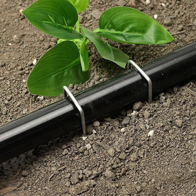 HongWay 420 Pack Landscape Staples 6 Inch 11 Gauge Stakes, Galvanized Garden Staple U-Shaped Pins and Landscaping Staples for Sod Anchoring Landscape Fabric Irrigation Tubing