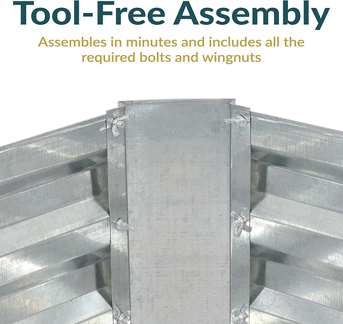 Sunnydaze 11.75" H Raised Metal Garden Bed - Galvanized Raised Garden Bed Outdoor for Vegetables and Flowers - Silver - L-Shaped